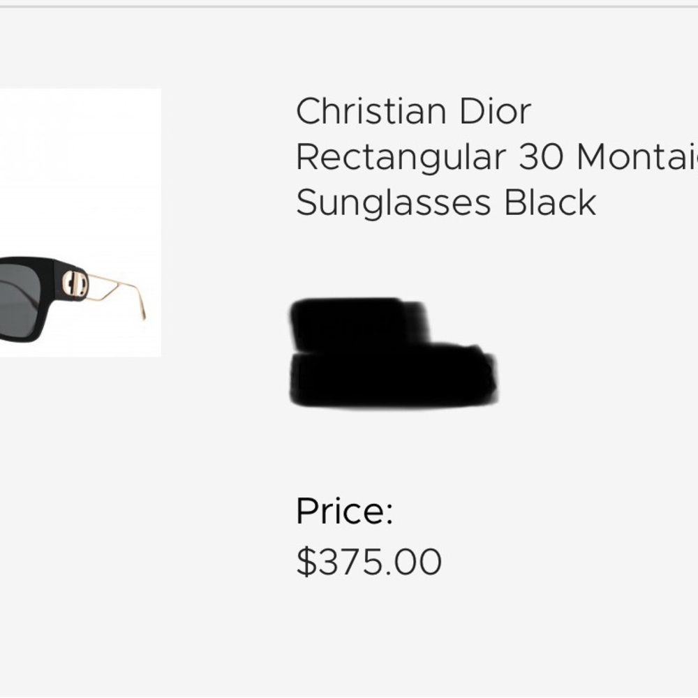 Dior Black Rectangular Sunglasses - image 6
